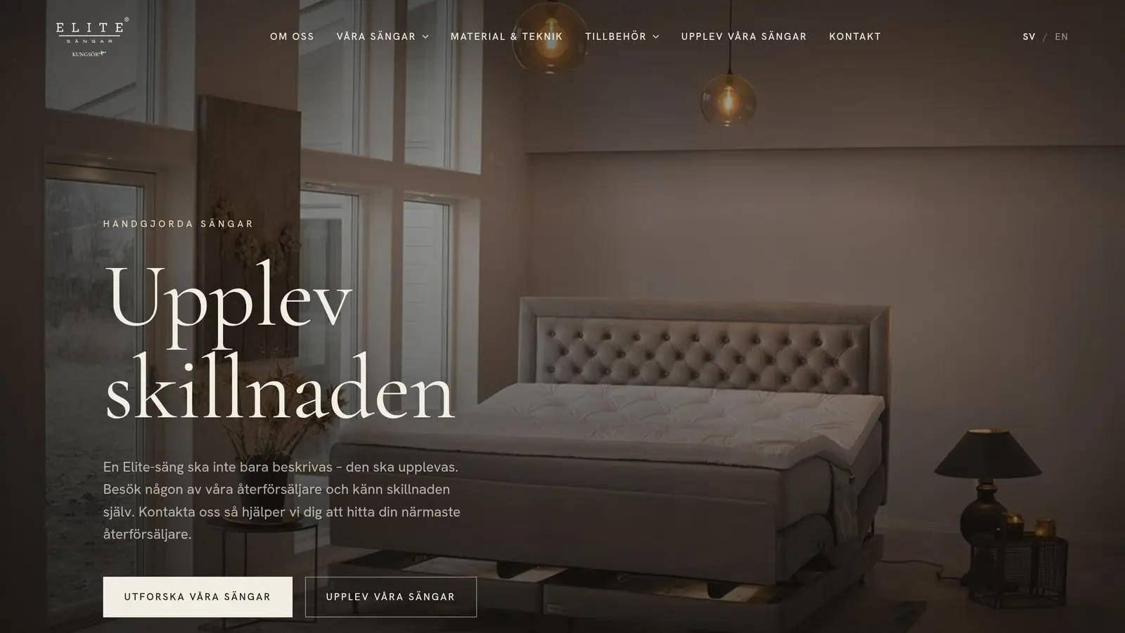 Startsidan på elitesangar.se